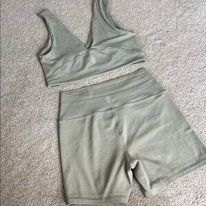FP Movement by Free People sage green Bike Shorts Set